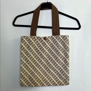 Brown and Cream Tote Bag Brown and cream SNOB Bag tote bag with brown straps